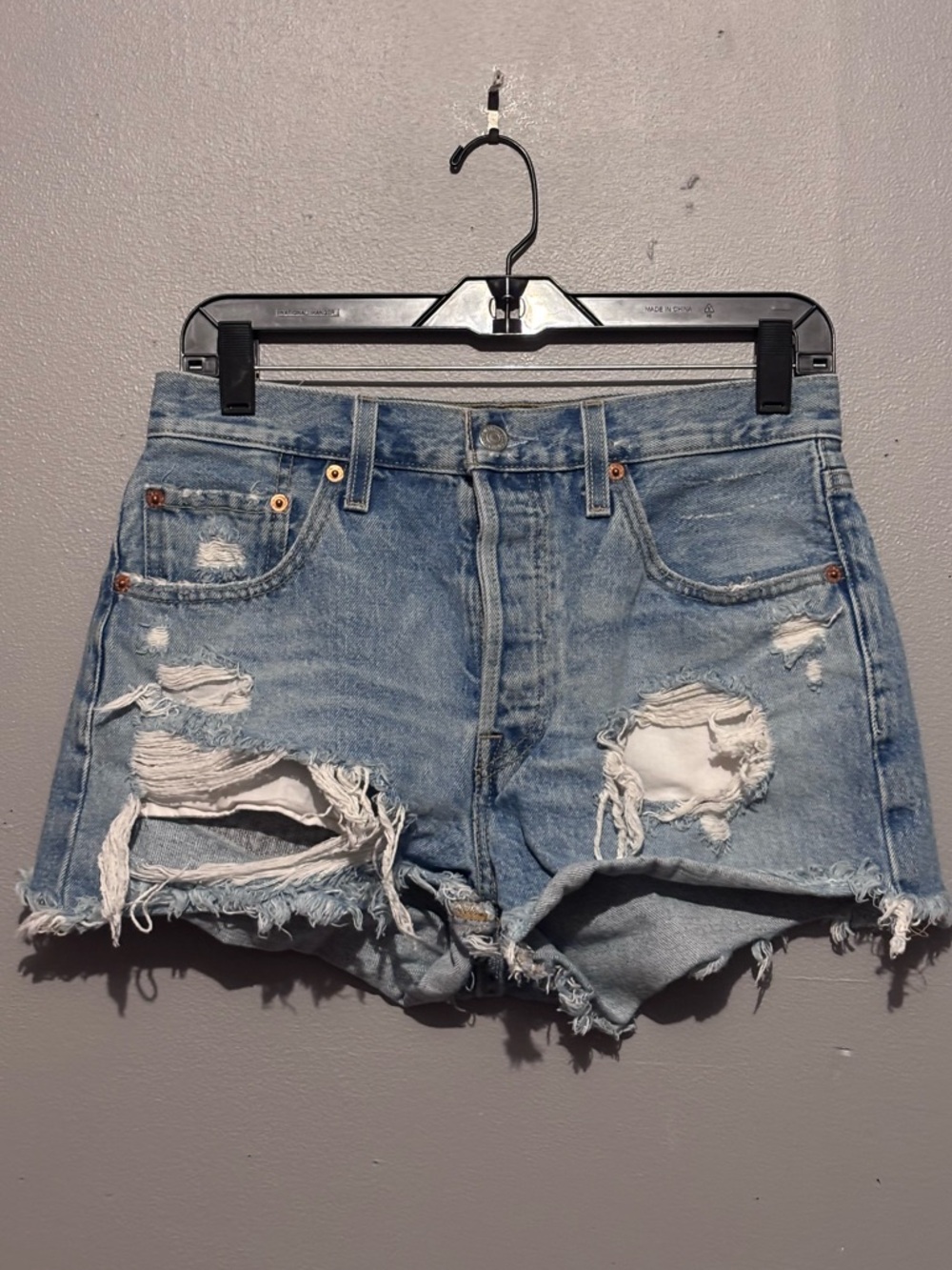 Levi’s Distressed Button Fly 501 Jean Shorts